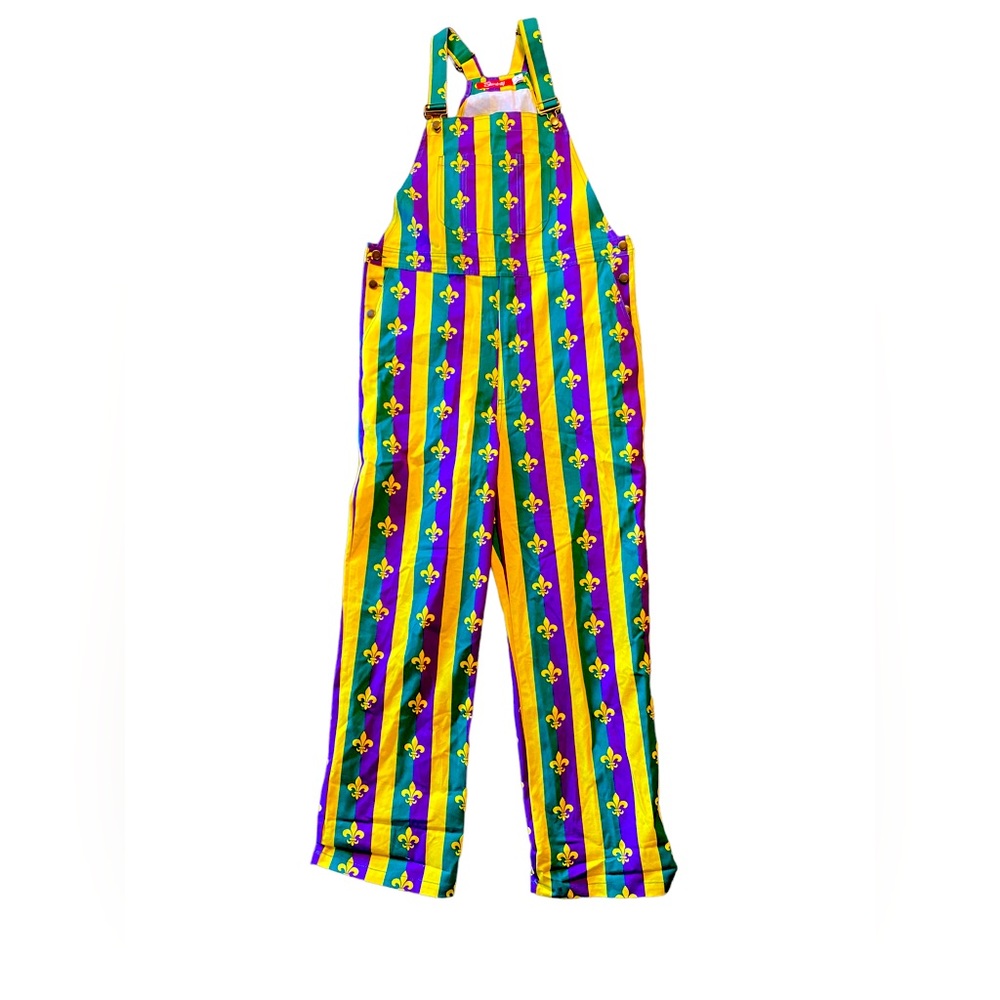 Shinesty Overalls Pants New Orleans saints Mens Small Mardi Gras Party Rare! G1